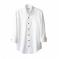 セブンユニフォーム スキッパースタンドカラーシャツ　男女兼用　7分袖 M　ホワイト EH3319-0　1枚（ご注文単位1枚）【直送品】