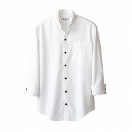 セブンユニフォーム スキッパースタンドカラーシャツ　男女兼用　7分袖 LL　ホワイト EH3319-0　1枚（ご注文単位1枚）【直送品】