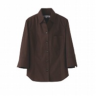 セブンユニフォーム スキッパーカラーシャツ　女性用　7分袖 7号　ブラウン CH4415-6　1枚（ご注文単位1枚）【直送品】