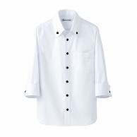 セブンユニフォーム スキッパーボタンダウンシャツ　女性用　7分袖 SS　ホワイト CH4420-0　1枚（ご注文単位1枚）【直送品】