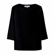 セブンユニフォーム ニットシャツ　女性用　7分袖 15号　ブラック CU2597-9　1枚（ご注文単位1枚）【直送品】
