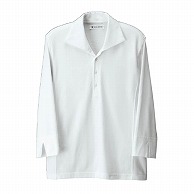 セブンユニフォーム ニットシャツ　男女兼用　7分袖 S　ホワイト CU2696-0　1枚（ご注文単位1枚）【直送品】