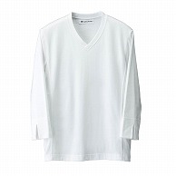 セブンユニフォーム ニットシャツ　男女兼用　7分袖 SS　ホワイト CU2697-0　1枚（ご注文単位1枚）【直送品】