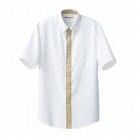 セブンユニフォーム ボタンダウンシャツ　男女兼用　半袖 S　ホワイト×キャメルチェック CH4435-5　1枚（ご注文単位1枚）【直送品】