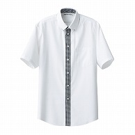 セブンユニフォーム ボタンダウンシャツ　男女兼用　半袖 S　ホワイト×ブラックチェック CH4435-9　1枚（ご注文単位1枚）【直送品】