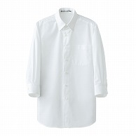 セブンユニフォーム 抗菌ボタンダウンシャツ　男女兼用　7分袖 SS　ホワイト CH4454-0　1枚（ご注文単位1枚）【直送品】