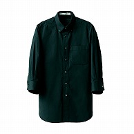 セブンユニフォーム 抗菌ボタンダウンシャツ　男女兼用　7分袖 S　ブラック CH4454-9　1枚（ご注文単位1枚）【直送品】