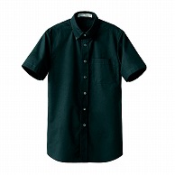 セブンユニフォーム 抗菌ボタンダウンシャツ　男女兼用　半袖 S　ブラック CH4455-9　1枚（ご注文単位1枚）【直送品】