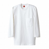 セブンユニフォーム 7分袖ニットシャツ　男女兼用 S　ホワイト QU7361-0　1枚（ご注文単位1枚）【直送品】
