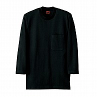 セブンユニフォーム 7分袖ニットシャツ　男女兼用 S　ブラック QU7361-9　1枚（ご注文単位1枚）【直送品】