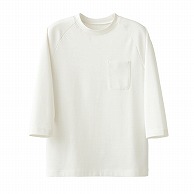 セブンユニフォーム ニットシャツ　男女兼用　7分袖 S　ホワイト CU2355-0　1枚（ご注文単位1枚）【直送品】