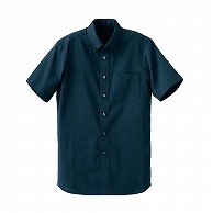 セブンユニフォーム ボタンダウンシャツ　男女兼用　半袖 S　ネイビー CH4465-1　1枚（ご注文単位1枚）【直送品】