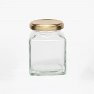 保存瓶 ジャム瓶 金キャップ K180四角 1箱(10個入)