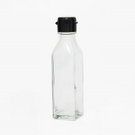 保存瓶 タレ・ドレッシング瓶 黒ヒンジキャップ 調味120角-HC-F 1箱(10個入)
