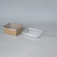 【直送品】 協和パック 嵌合容器付食品容器　デリメイト TS145 クラフト 20枚/袋（ご注文単位15袋）