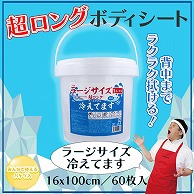 >iiもの本舗 大判クールタオル　ラージサイズ超ロング　冷えてます バケツタイプ　詰替　16×100cm 60枚入 1個（ご注文単位1個）【直送品】