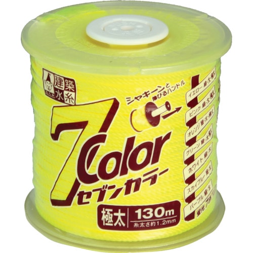 >トラスコ中山 たくみ 7COLOR 極太 イエロー 130M（ご注文単位1巻）【直送品】