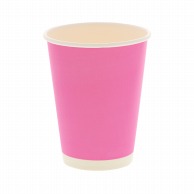 HEIKO 紙コップ(ペーパーカップ) アイス・ホット兼用 12オンス 口径90mm ピンク 50個
