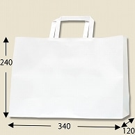 HEIKO 紙袋 Hフラットチャームバッグ 340-1(平手) N白無地 50枚