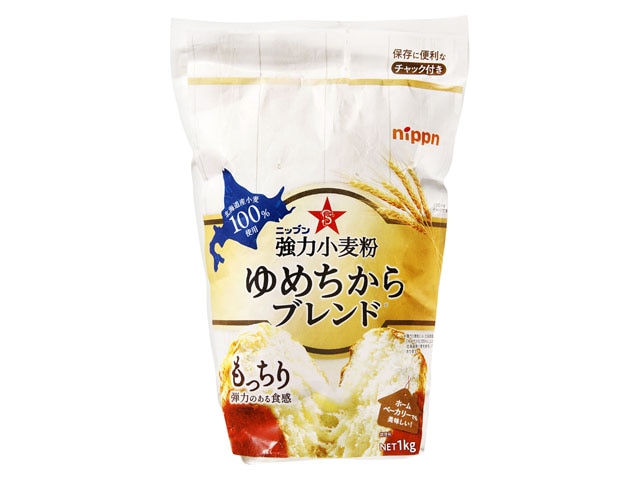 日本製粉ニップン強力小麦粉ゆめちからブレンド１Ｋｇ※軽（ご注文単位12個）【直送品】