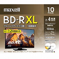マクセル 録画用BD-R XL 100GB 10枚 BRV100WPE.10S   BRV100WPE.10S ［10枚 /100GB /インクジェットプリンター対応］ BRV100WPE.10S 1個（ご注文単位1個）【直送品】