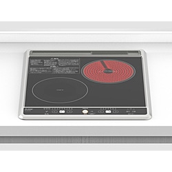 三菱電機　Mitsubishi　Electric 2口ビルトインIHクッキングヒーター［1口IH＋ラジエント・グリル無し］  ブラック CS-H217B ［2口IH＋ラジエントヒーター /200V］ 1個（ご注文単位1個）【直送品】