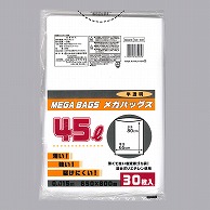 日本技研工業 ゴミ袋　メガバッグス　メタロセン配合　半透明 45L　50枚 ME－43H 1袋（ご注文単位30袋）【直送品】