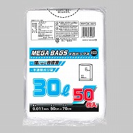 日本技研工業 ゴミ袋　メガバッグス　ECOメタロセン配合　半透明 30L　50枚 ME－30EH 1袋（ご注文単位30袋）【直送品】