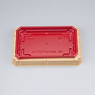 【直送品】 シーピー化成 寿司容器　UFハカマ盛　本体 13（N） 杉板赤 50枚/袋（ご注文単位24袋）