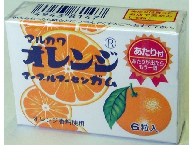 丸川製菓２０オレンジマーブルガム６粒※軽（ご注文単位33個）【直送品】