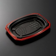 中央化学 弁当容器　BCTグリル 24－18　黒赤　身  50枚/袋（ご注文単位12袋）【直送品】