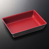 中央化学 寿司容器 角折 本体 1合 赤-ねごろ 25枚/袋（ご注文単位30袋）【直送品】