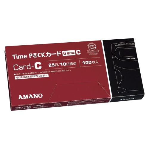 アマノ Time P@CK Professional専用タイムカード　Pro P@CKカードC（25日／10日締め用）（100枚入） PROPCKC 1個（ご注文単位1個）【直送品】