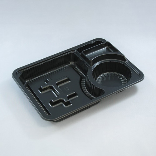 リスパック 冷麺セット容器 割り子 本体 25 黒 RRAI851 100枚/袋