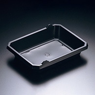 【直送品】 リスパック 麺付き弁当容器　楽麺コンボ　中皿1  RRAI460　黒 50枚/袋（ご注文単位24袋）