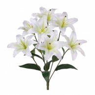 【直送品】 ビバ工芸 造花　カサブランカブッシュ ホワイト／グリーン VD6599 1個（ご注文単位1個）