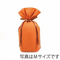 カクケイ 梨地リボン付巾着袋 L　オレンジ　 FK2418 　20枚入/パック（ご注文単位10パック）【直送品】