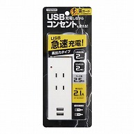 ヤザワコーポレーション 雷ガード付2AC＋2USB 2.1A 2.5m ホワイト Y02K4025WH2U 1個（ご注文単位1個）【直送品】