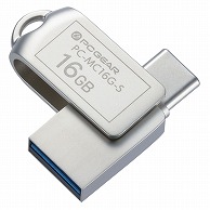オーム電機 PC-MC16G-S 01-0062 PCGEAR USBメモリー 16GB TypeC&TypeA対応（ご注文単位1袋）【直送品】