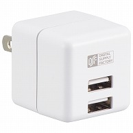 オーム電機 MAV-ASU24-W 01-3784 ACアダプター USB電源タップ2ポート（ご注文単位1袋）【直送品】