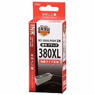 オーム電機 INK-C380XLB-BK 01-4338 キヤノン互換 BCI-380XLPGBK 顔料ブラック（ご注文単位1袋）【直送品】