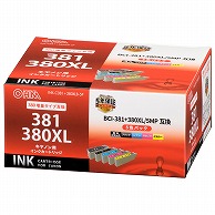 オーム電機 INK-C381+380XLB5P 01-4344 キヤノン互換 BCI-381+380XL/5MP 5色パック（ご注文単位1袋）【直送品】