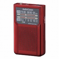 オーム電機 RAD-P136N-R 03-7273 AudioComm AM/FMポケットラジオ 電池長持ちタイプ レッド（ご注文単位1袋）【直送品】