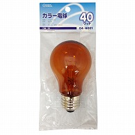 オーム電機 LB-PS5640-AN 04-6001 白熱カラー電球 E26 40W アンバー（ご注文単位1袋）【直送品】