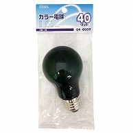 オーム電機 LB-PS5640-CG 04-6002 白熱カラー電球 E26 40W グリーン（ご注文単位1袋）【直送品】