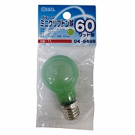 オーム電機 LB-PS3760K-BG 04-6498 ミニクリプトン球 60形相当 PS-35 バルーン E17 グリーン（ご注文単位1袋）【直送品】