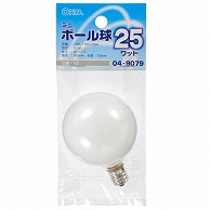オーム電機 LB-G5225-W 04-9079 ミニボール球 G-50 E12/25W ホワイト（ご注文単位1袋）【直送品】