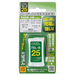 オーム電機 コードレス電話機用充電池 長持ちタイプ TELB25 1個（ご注文単位1個）【直送品】