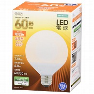 オーム電機 LDG7L-GAG51 06-3164 LED電球 ボール電球形 E26 60形相当 電球色（ご注文単位1袋）【直送品】