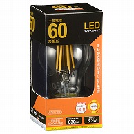 >オーム電機 LDA6LC6 06-3463 LEDフィラメントタイプ電球 E26 60形相当 電球色（ご注文単位1袋）【直送品】